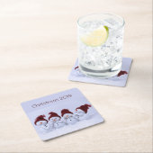 四重奏の雪だるま スクエアペーパーコースター (インサイチュ)