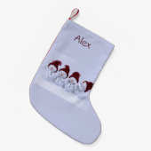 四重奏の雪だるま スモールクリスマスストッキング (正面 (吊り時))