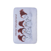 四重奏の雪だるま バスマット (正面縦)