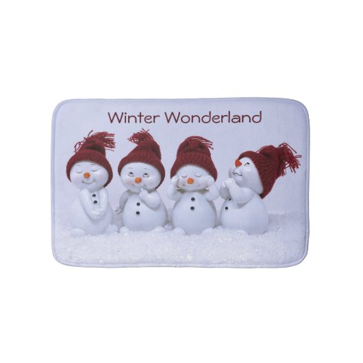 四重奏の雪だるま バスマット (正面)
