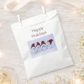 四重奏の雪だるま フェイバーバッグ (クリップ留めされた状態)