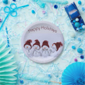 四重奏の雪だるま ペーパープレート (パーティー)