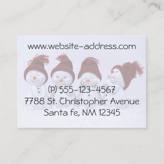 四重奏の雪だるま 名刺 (裏面)