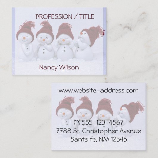 四重奏の雪だるま 名刺 (正面/裏面)