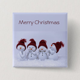 四重奏の雪だるま 缶バッジ