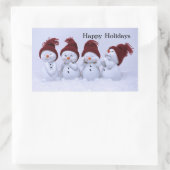 四重奏の雪だるま 長方形シール (バッグ)