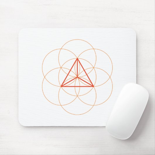 四面体の神聖なジオメトリのマウスパッド – Red-Orange マウスパッド (マウス)