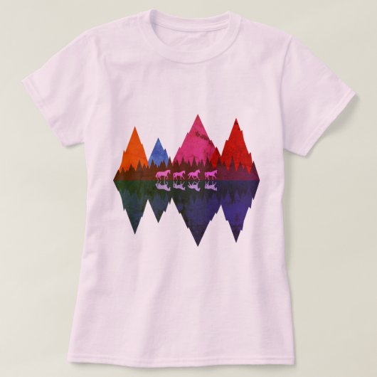 四頭の馬 Tシャツ (デザイン正面)