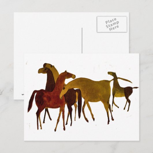 四頭の ポストカード (正面/裏面)