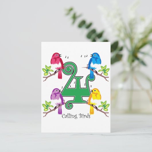 四鳥鳴き ポストカード (スタンド正面)