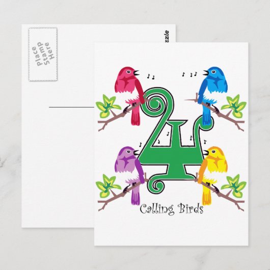 四鳥鳴き ポストカード (正面/裏面)