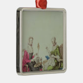 回り、縫っている女性c.1765 メタルオーナメント (右)
