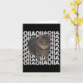 回る猫ミーム Oiiaoiia 馬鹿な猫ミーム 猫好き カード (黄色い花)