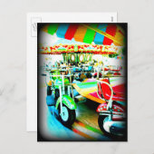 回メリー車のバイクをカーニバルで走る シーズンポストカード (正面/裏面)