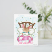 回復おめでとうウサギのポストカード ポストカード (スタンド正面)