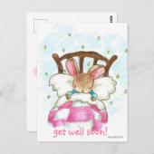回復おめでとうウサギのポストカード ポストカード (正面/裏面)