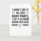 回復おもしろいのギフトを受け取る |切断された脚の腕 カード (黄色い花)