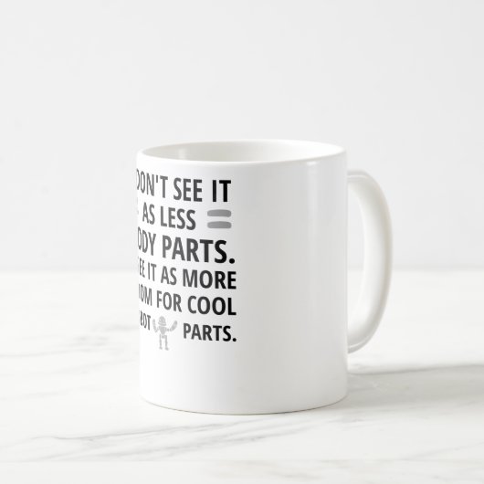 回復おもしろいのギフトを受け取る |切断された脚の腕 コーヒーマグカップ (正面右)