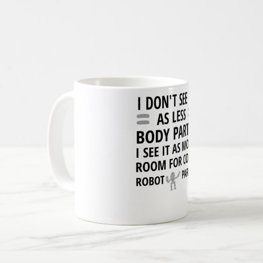 回復おもしろいのギフトを受け取る |切断された脚の腕 コーヒーマグカップ (正面左)