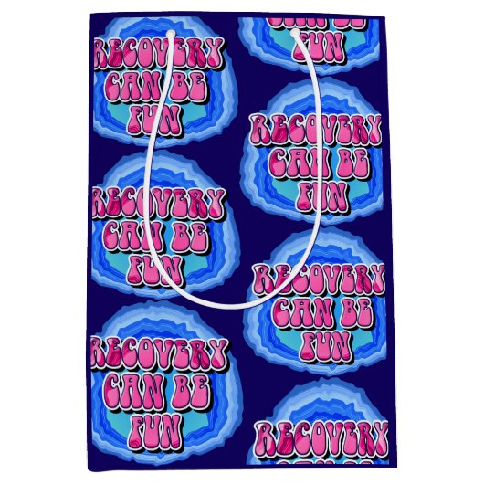 回復おもしろいGeode 12ステップオウム回復スローガン ミディアムペーパーバッグ (正面)