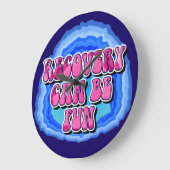 回復おもしろいGeode 12ステップオウム回復スローガン ラージ壁時計 (傾斜)