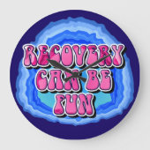 回復おもしろいGeode 12ステップオウム回復スローガン ラージ壁時計 (正面)