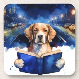 回復する犬がビッグブックを読む コースター
