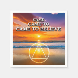 回復のスローガン「Came To Believe」日の出 スタンダードカクテルナプキン