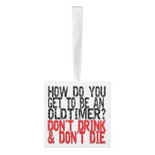 回復の古いタイマーのジョーク キューブオーナメント (右)