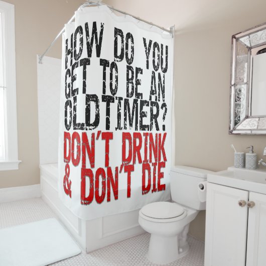 回復の古いタイマーのジョーク シャワーカーテン (インサイチュ)