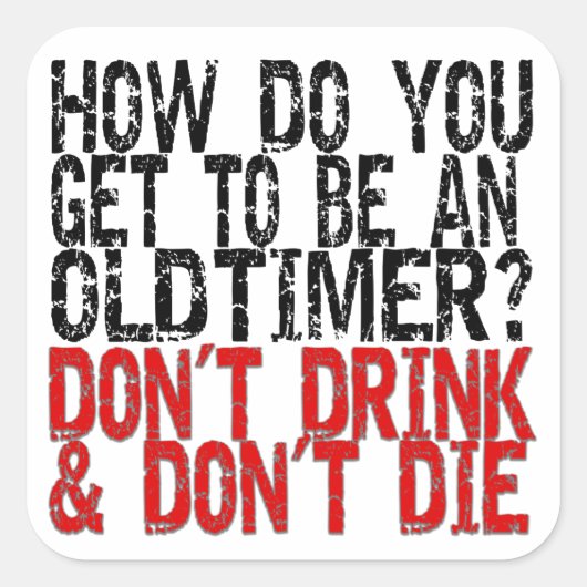 回復の古いタイマーのジョーク スクエアシール (正面)