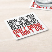 回復の古いタイマーのジョーク スクエアペーパーコースター (アングル)