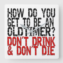 回復の古いタイマーのジョーク スクエア壁時計