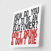 回復の古いタイマーのジョーク スクエア壁時計 (傾斜)