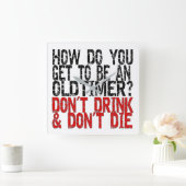 回復の古いタイマーのジョーク スクエア壁時計 (ホーム)