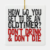 回復の古いタイマーのジョーク セラミックオーナメント (裏面)