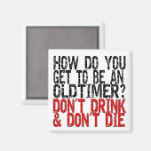 回復の古いタイマーのジョーク マグネット (正面/裏面)