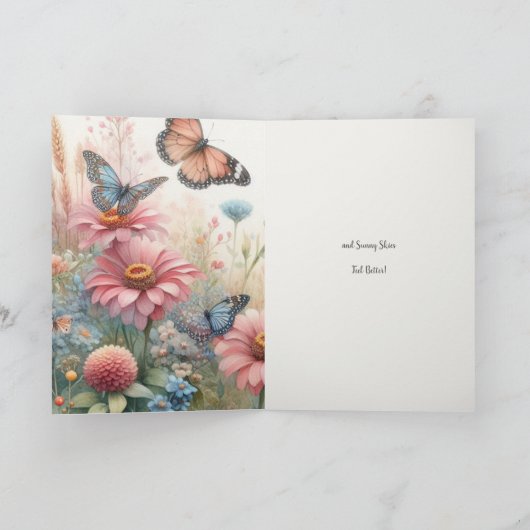 回復をお祈りするグリーティングカード サンキューカード (内部)