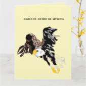 回復祝いカード : アメリカハゲワシ カード (黄色い花)