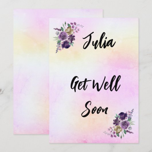 回復祝いカード 招待状 (正面/裏面)