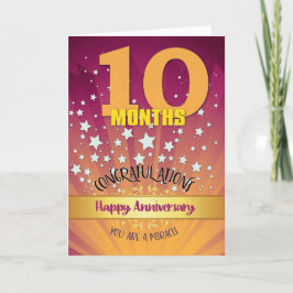 回復10ヶ月記念の太字数字 カード