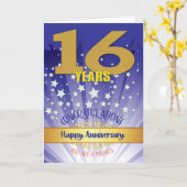 回復16周年記念 太字の数字 カード (黄色い花)