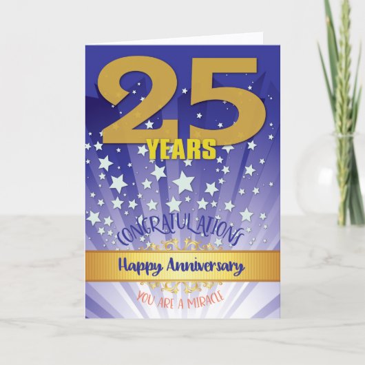 回復25周年記念 太字の数字 カード (正面)
