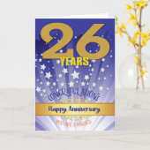 回復26周年記念 太字の数字 カード (黄色い花)