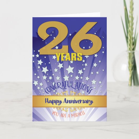 回復26周年記念 太字の数字 カード (正面)