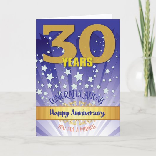 回復30周年記念 太字の数字 カード (正面)