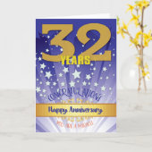 回復32周年記念 太字の数字 カード (黄色い花)
