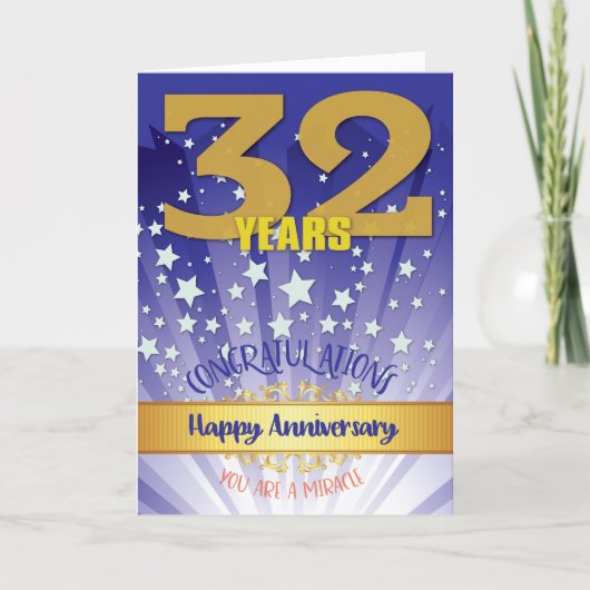 回復32周年記念 太字の数字 カード (正面)