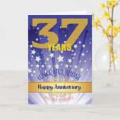 回復37周年記念 太字の数字 カード (黄色い花)