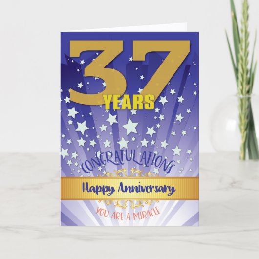 回復37周年記念 太字の数字 カード (正面)